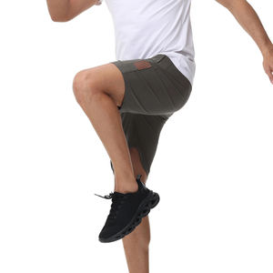 Lightweight 100% Polyester High Quality Sporty Solid Men's Shorts <b>Elastic</b> Waist Quick Dry Breathable Eco-Friendly Customized - Product Image 5