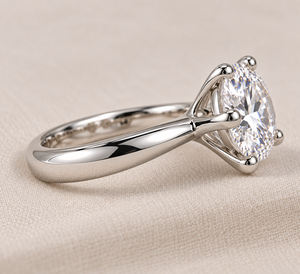 Lab Grown Diamond Engagement <b>Ring</b> Oval Cut Moissanite Wedding Band White Gold Plated <b>Split</b> Shank Women Jewelry - Product Image 5