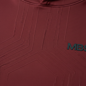 Sweat à capuche unisexe oversize en coton épais, coupe streetwear, couleur bordeaux, molleton uni, épaules tombantes - Product Image 4