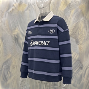 เสื้อเชิ้ตแขนยาวลายทาง Snowgrace คอปกแบบพับได้ ทรงปกติ ระบายอากาศได้ดี เสื้อกีฬาสำหรับผู้ชาย ทุกฤดูกาล - Product Image 4