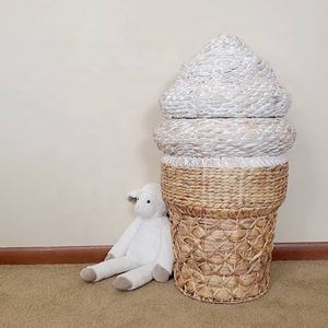 Panier à glace en jonc de mer fait à la main, panier de rangement pour glace en jonc de mer tissé, fabriqué à la main au Vietnam - Product Image 2