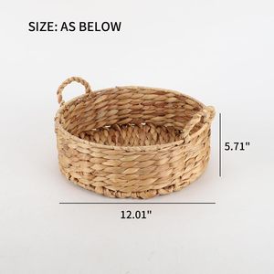 Panier de rangement en jacinthe d'eau écologique et abordable, grand panier rectangulaire tressé avec poignées pour l'organisation de la maison et des jouets - Product Image 2