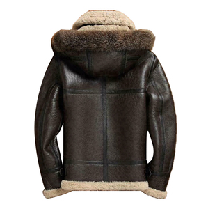 Blouson aviateur en cuir pour homme - Cuir véritable de haute qualité avec fermeture éclair, toutes tailles disponibles - Product Image 5