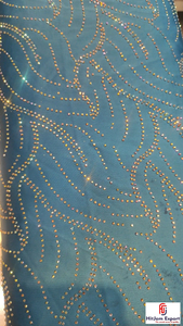 Hot Fix Rhinestone Crystal Woven Mesh Fabric 70 GSM Eco Friendly Breathable Lightweight OEM ODM Custom Manufacturer Fabric - Product Image 6