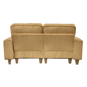 Acogedor Sofá de Dos Plazas de Pana con Asientos Profundos, Portavasos de Acero Inoxidable y 2 Cojines Decorativos para Sala de Estar - Product Image 6