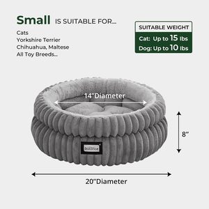 Cat Bed Kitten Bed, Washable Round Cat Bed for Indoor Cat, Super Soft Plush Faux Fur for Puppy and Kitten with Anti-Slip bottom - Product Image 6