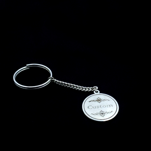 Llavero Redondo Personalizado de Plata de Ley 925 con Grabado - Product Image 1