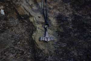 Forged Black Iron Custom Viking Hammer Pendant Thor's Necklace Medieval Style Hunting <b>Prime</b> Crafts International - Product Image 3