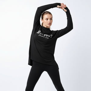 เสื้อคลุมออกกำลังกายทรงยาวสำหรับผู้หญิงมุสลิม แบบเรียบร้อย ชายเสื้อสูงต่ำ ทรงหลวม เสื้อกีฬา สำหรับยิม โยคะ วิ่ง ฝึกซ้อม ชุดกีฬาลำลอง - Product Image 1