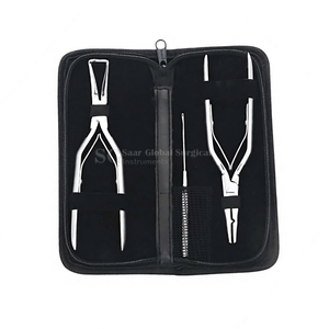 SAAR GLOBAL SURGICAL Hair Extension <b>Pliers</b> Stainless Steel Professional Installation Removal Tool <b>Set</b> - Product Image 3