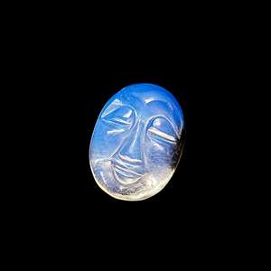 Opalite visage humain sculpté à la main forme ovale sculpture de pierres précieuses en vrac pour la fabrication de bijoux en gros Opalite visage Figurines breloques en vrac - Product Image 1