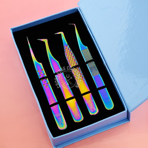 45 Degree Lash Isolation Tweezers Straight Non-Slip Fine X Tweezer for Eyelashes Multi Color Lashes Extension Makeup Tool - Product Image 1