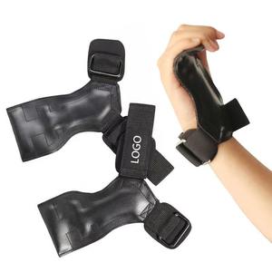 Customized High Quality Rubber Lightweight Adjustable Wrist Strap Fingerless Gymnastic <b>Weight</b> Lifting Grips Palm Protector Cross - Product Image 5