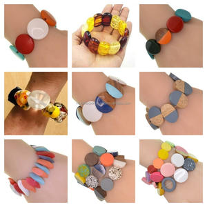 Joyería de resina de lujo de la mejor calidad, nueva moda, brazalete transparente negro, pulseras para mujeres, artesanía india RF, regalo de diamantes de perlas - Product Image 6