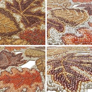 Embroidered Autumn Leaf Table Runner Rustic Home Decor Washable Plant Pattern - Product Image 6
