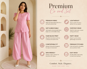 Conjunto de Dos Piezas de Alta Calidad para Vacaciones - Blusa Elegante Rosa con Pantalones Casuales Modernos Estilo Globo - Product Image 2