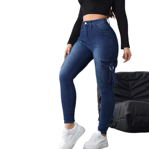 Jeans Extra Grandes para Mujer, Jeans Elásticos de Mezclilla, Pantalones y Jeans de Talla Grande para Mujer, Ropa de Mujer, Jeans Ajustados de Lavado Claro - Product Image 1