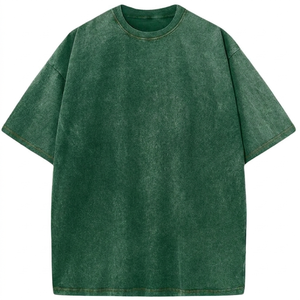 Vintage <b>Acid</b> Wash T-Shirt Men Women - Oversized <b>Drop</b> Shoulder Streetwear Tee - Custom Logo Heavyweight Cotton Retro T-Shirts - Product Image 2