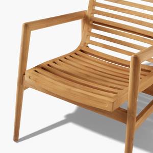 Chaise de salle à manger scandinave moderne en teck massif, fauteuil de luxe à dossier à lattes, chaise en bois de style nordique pour la maison et l'hôtellerie - Product Image 4