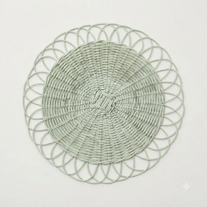 Set de table rond en rotin tressé à la main, naturel, écologique, pour la décoration de la maison et des restaurants - Product Image 2
