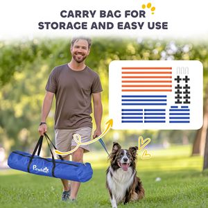 Pali di Agilità Regolabili in Acciaio per Addestramento Animali Domestici con Borsa per il Trasporto e Opzioni di Peso Personalizzabili - Product Image 5