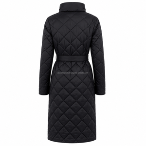 Women Long Puffer <b>Jacket</b> <b>Winter</b> Quilted Belted Coat Lightweight Warm Insulated Parka Windproof OEM Wholesale Manufacturer - Product Image 2