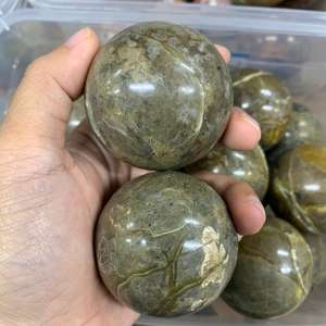 Sphère de pierre de dragon septarée, boule de cristal naturelle, pierre fossile polie, motif unique, diamètre 5 cm - Product Image 6