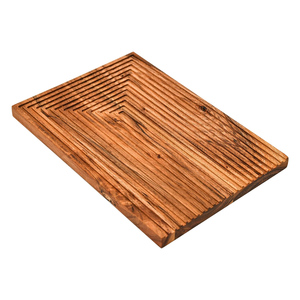 Gran oferta de plato de madera de acacia para servir con ranuras bandeja de platos de madera de lujo para decoración del hogar, charcuterías y servicio de aperitivos - Product Image 1