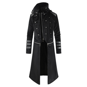 2023 abrigo de invierno versátil de moda para hombres jóvenes largo ajustado personalidad Simple gran cuello de pie rompevientos - Product Image 2