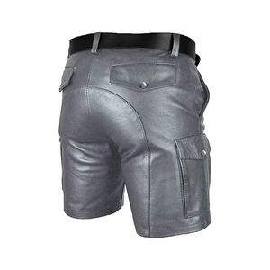 Shorts de Cuero, Material de Cuero Suave, Shorts de Cuero Elegantes para Uso Diario, Shorts de Cuero con Diseño de Cintura Ajustable - Product Image 3