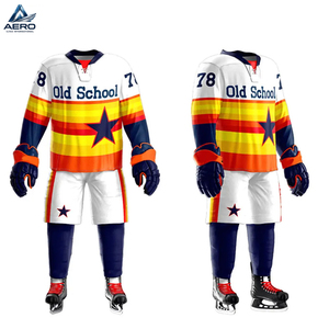 Uniforme de Hockey sobre Hielo 2026, Totalmente Transpirable y Duradero, Diseño Clásico con Rayas y Estrellas, Calidad Premium, Servicio OEM ODM - Product Image 3