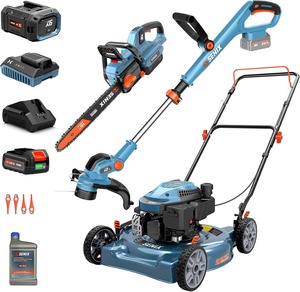 Kit de tronçonneuse sans fil 60V 16 pouces, débroussailleuse à fil 20V 12 pouces et tondeuse à gazon thermique 20 pouces 144cc - Product Image 2