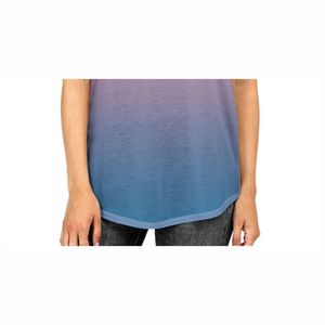 Women's Gradient Pink To <b>Blue</b> Knitted Tank <b>Top</b> Scoop Neck Sublimation Print Casual Breathable Regular Length - Product Image 4