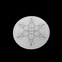 Dessous de verre en sélénite en pierre chakra constellations du zodiaque signes du zodiaque gravé MDF grille cristal sous-verres pour boisson avec support à café