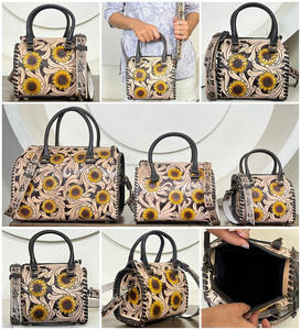 Bolso de Mano Pequeño de Cuero Vacuno de Alta Calidad, Hecho a Mano, para Mujer, Ideal para Gimnasio, Fin de Semana, Viajes y Equipaje - Product Image 3