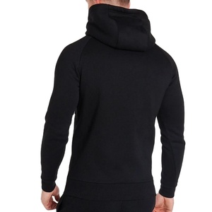 Wholesale High Quality Regular Fit Winter Solid Gym Hoodies <b>Men</b> Customized Drawstrings Soft Quick <b>Black</b> 100% Cotton Silk Screen - Product Image 4