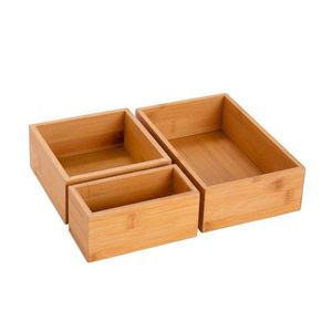 Durable Bamboo Kitchen Storage Organizer Drawer Tray with Adjustable Compartments for Cutlery and Utensils - Product Image 1