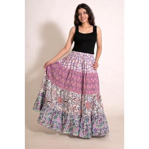 Handmade Cotton Printed Maxi <b>Skirt</b> | Patchwork Bohemian <b>Long</b> <b>Skirt</b> | Women's Casual <b>Summer</b> Outfit - Product Image 4