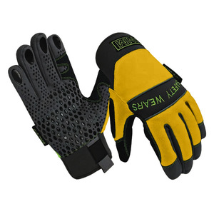 ถุงมือช่างสำหรับป้องกันมือ ถุงมือหนังนิรภัยสำหรับงานอุตสาหกรรม ป้องกันการลื่น พร้อมซิลิโคนพิมพ์ลาย - Product Image 5