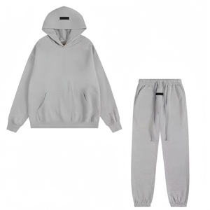 Ensemble sweat-shirt et pantalon de survêtement en coton unisexe pour hommes et femmes, streetwear décontracté avec logo ESS, tenue confortable en 2 pièces - Product Image 2