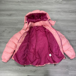 OEM Women Winter Crop Hooded Puffer Jacket Detachable Hat Custom High Quality Fashion Warm Pink Down Jacket - Product Image 3