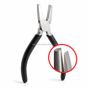 Wholesale High Quality 5" <b>Flat</b> <b>Nose</b> <b>Pliers</b> Jewelry Making Stainless Steel Wire Bending Customized Logo Black Handle - Product Image 1