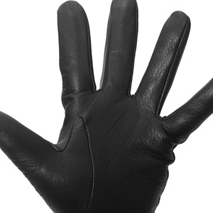 Gants de conduite en cuir noir pour hommes avec doigts perforés, sangle de poignet réglable et prise en main confortable pour un usage quotidien - Product Image 5