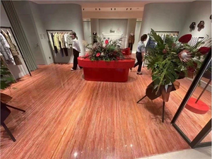 หินธรรมชาติหินสีแดง Rosso travertine แผ่นหินผนังภายในภายในกระเบื้องปูพื้นสำหรับโรงแรมวิลล่าตกแต่งโครงการอาคาร - Product Image 4