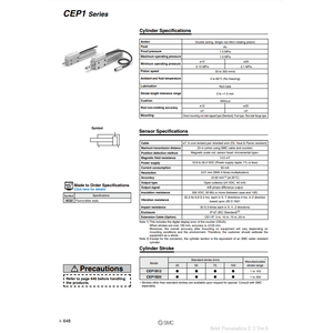 Pièces pneumatiques de cylindre de lecture de course CEP1L20-50 SMC Pneumatics - Product Image 1