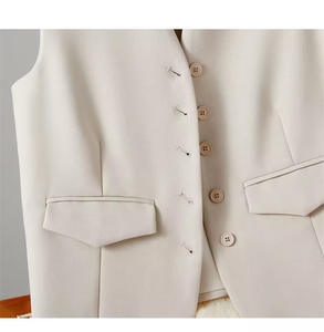 Chaleco sin mangas para mujer, estilo cárdigan, cuello en V, color liso, para primavera y otoño, nueva colección de ropa femenina, tallas S-3XL - Product Image 5