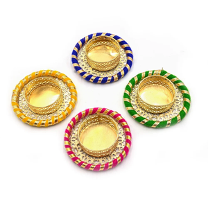 Portavelas Redondo Multicolor Emperor Garg para Decoración de Diwali, Decoración del Hogar, Portavelas Decorativo para Velas de Té - Product Image 1