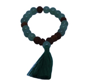 Pulsera elástica de cuentas para mujer, brazalete de nailon, cadena elástica, Rudraksha, Aventurina - Product Image 5