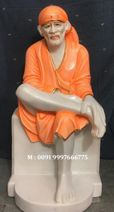 Marble Sai Baba God Sitting Sculpture - Product Image 4