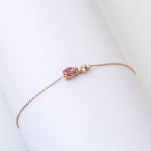 Bracelet délicat en tourmaline unique, argent sterling 925 plaqué or 14 carats, bijou raffiné, cadeau pour elle - Product Image 3